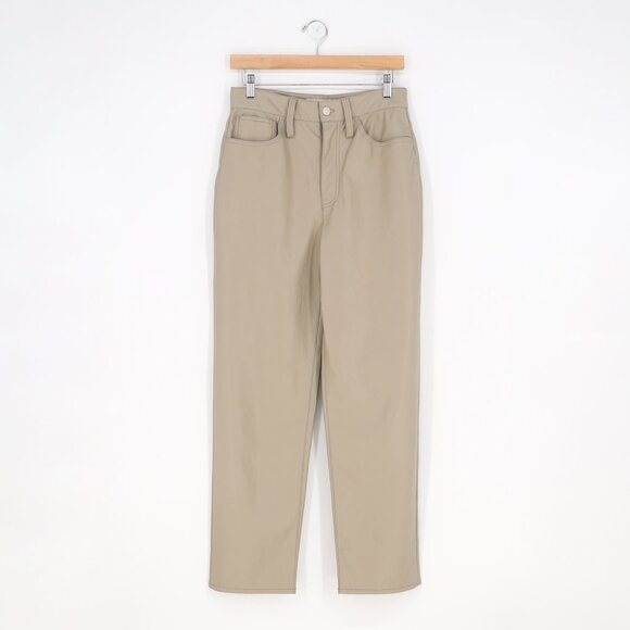 MADEWELL The Perfect Vintage Straight Jean Faux Leather Pumice Beige Size 27 - Picture 2 of 11